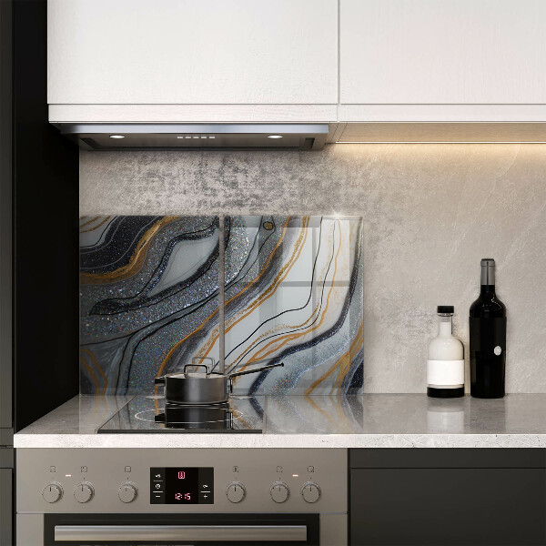 Copri piano cottura in vetro roccia con oro