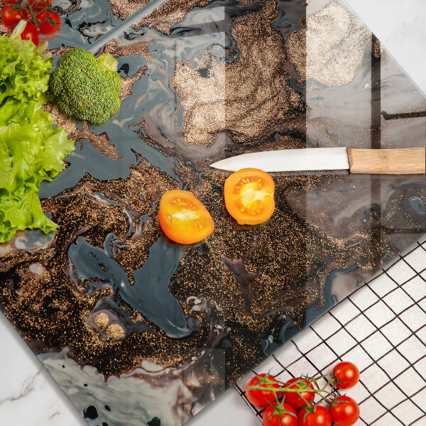 Copri piano cottura in vetro Struttura in roccia dorata