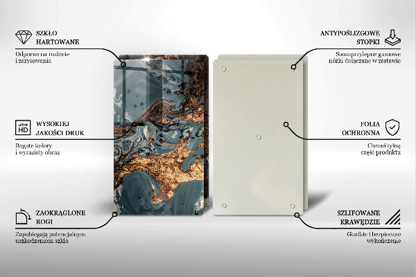 Copri piano cottura in vetro Struttura in roccia dorata