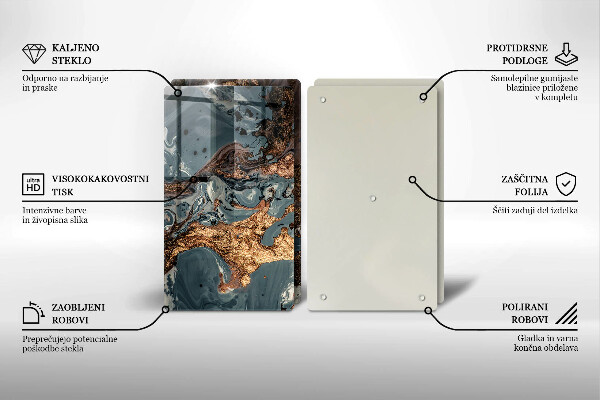 Copri piano cottura in vetro Struttura in roccia dorata