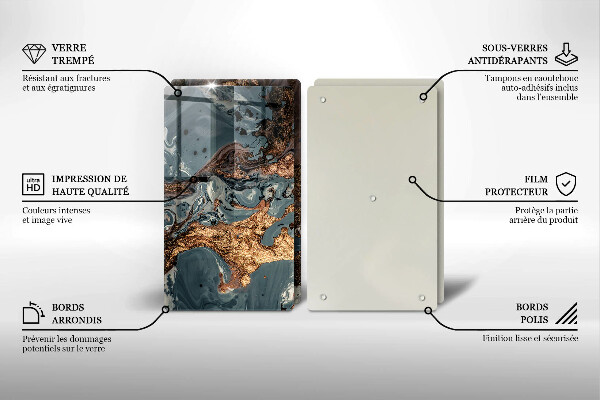 Copri piano cottura in vetro Struttura in roccia dorata