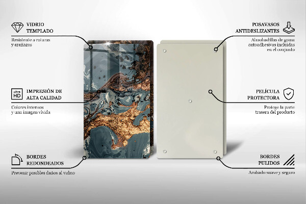 Copri piano cottura in vetro Struttura in roccia dorata