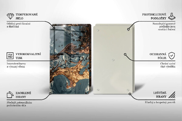 Copri piano cottura in vetro Struttura in roccia dorata