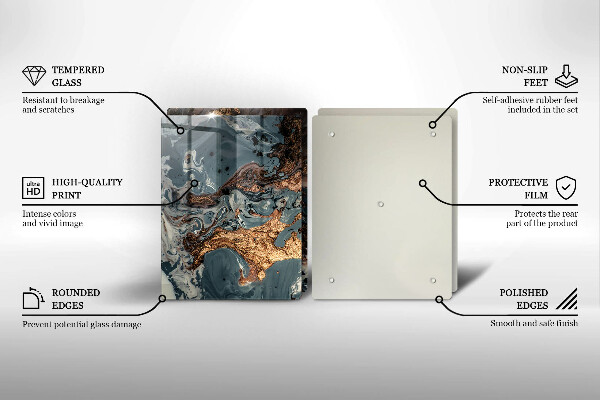 Copri piano cottura in vetro Struttura in roccia dorata