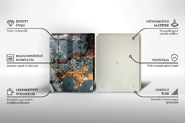 Copri piano cottura in vetro Struttura in roccia dorata