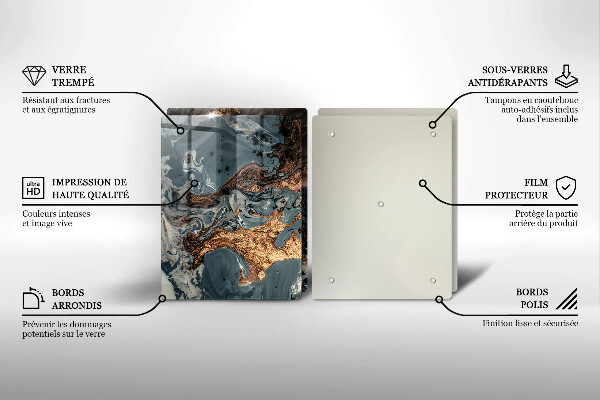 Copri piano cottura in vetro Struttura in roccia dorata
