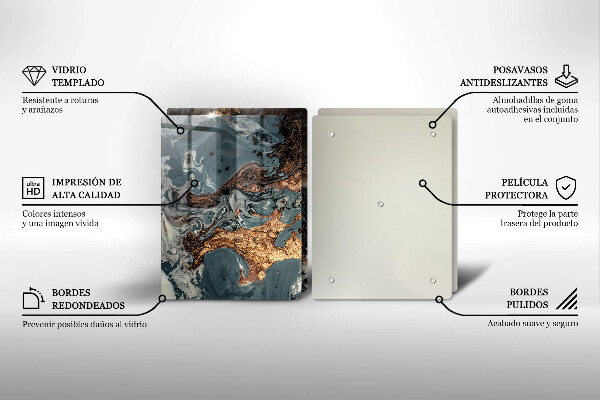 Copri piano cottura in vetro Struttura in roccia dorata