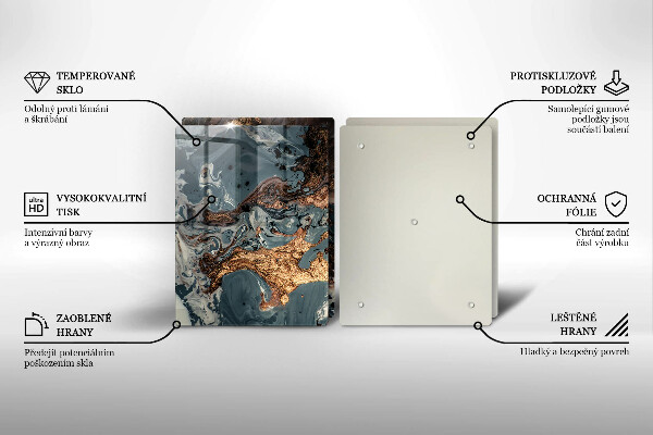 Copri piano cottura in vetro Struttura in roccia dorata