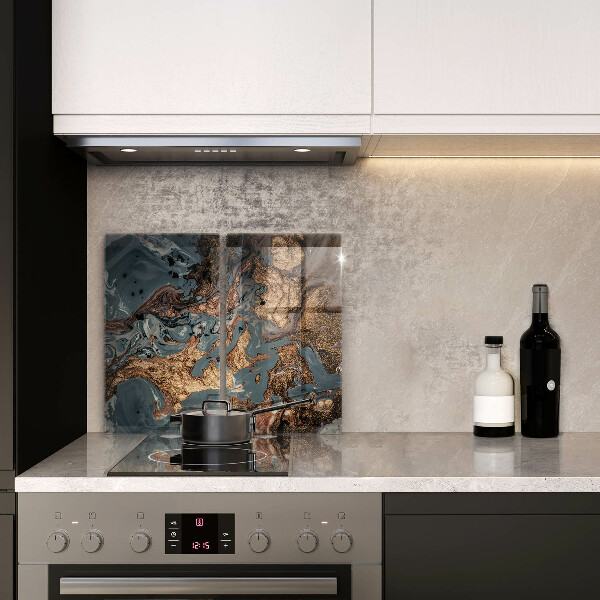 Copri piano cottura in vetro Struttura in roccia dorata