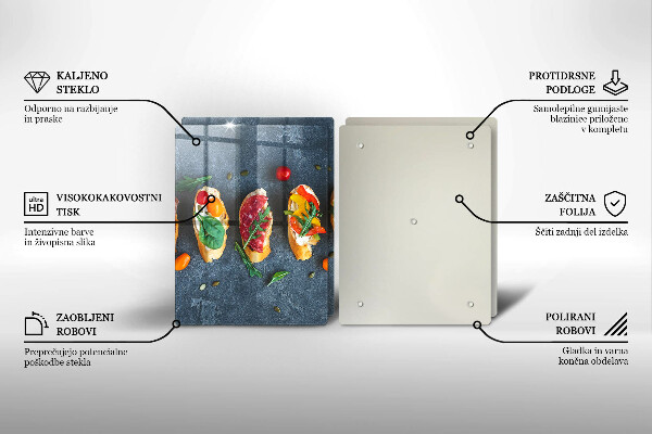 Copri piano cottura in vetro Panini Colorati