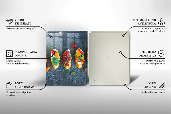 Copri piano cottura in vetro Panini Colorati