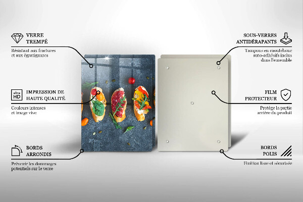 Copri piano cottura in vetro Panini Colorati