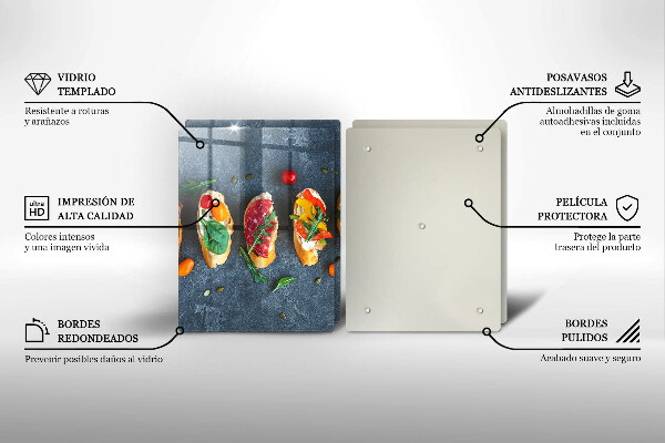 Copri piano cottura in vetro Panini Colorati
