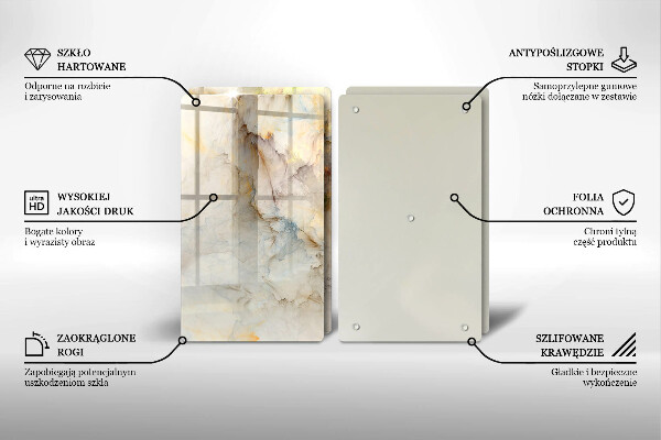 Copri piano cottura in vetro Struttura in marmo con oro