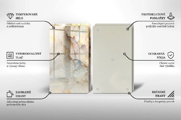 Copri piano cottura in vetro Struttura in marmo con oro