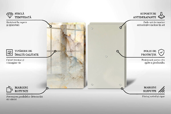 Copri piano cottura in vetro Struttura in marmo con oro