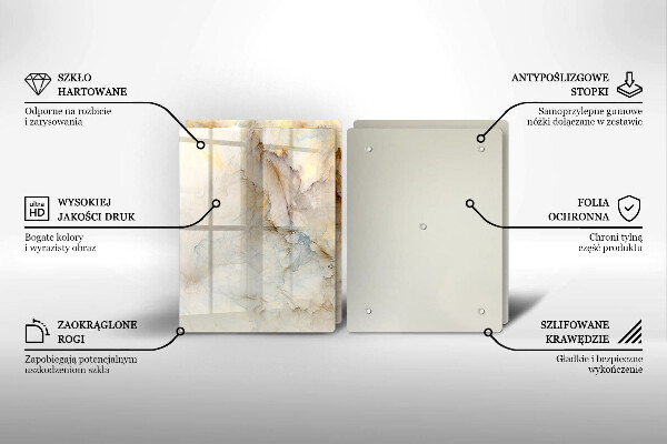 Copri piano cottura in vetro Struttura in marmo con oro