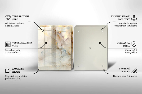 Copri piano cottura in vetro Struttura in marmo con oro