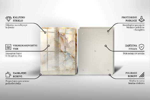 Copri piano cottura in vetro Struttura in marmo con oro