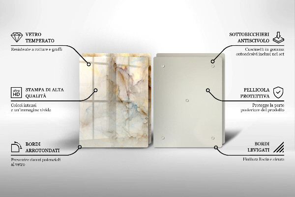 Copri piano cottura in vetro Struttura in marmo con oro