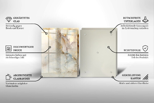 Copri piano cottura in vetro Struttura in marmo con oro