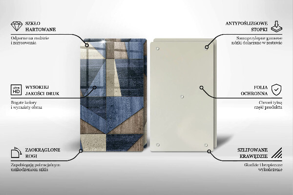 Copri piano cottura in vetro Astrazione geometrica
