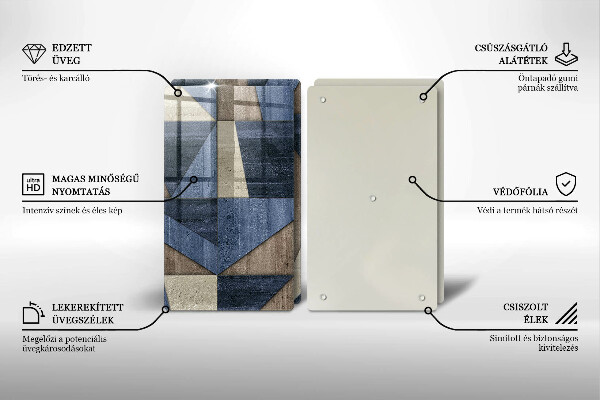 Copri piano cottura in vetro Astrazione geometrica