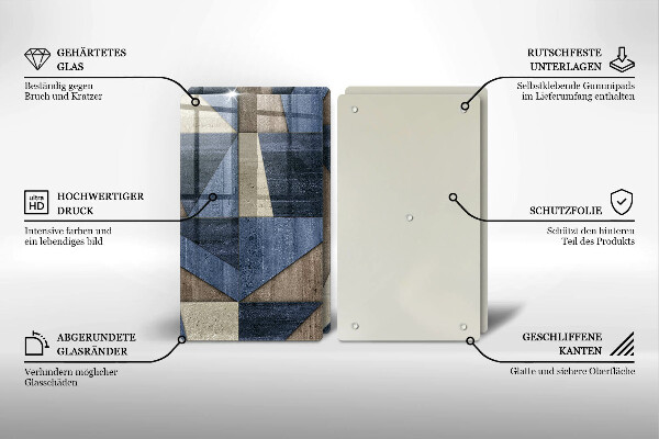 Copri piano cottura in vetro Astrazione geometrica