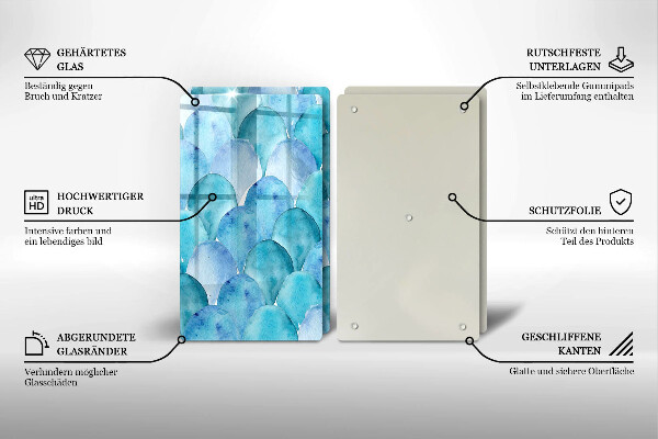 Copri piano cottura in vetro Scaglie di acquerello