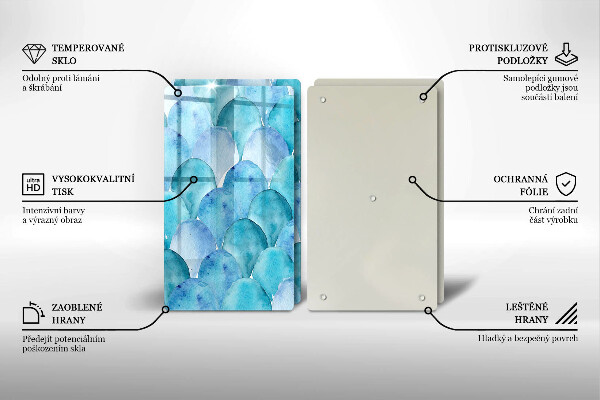 Copri piano cottura in vetro Scaglie di acquerello