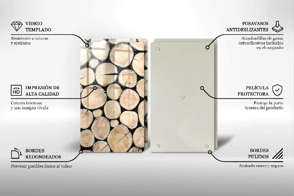 Copertura piano cottura Tronchi d'albero in legno