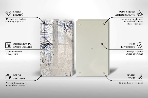 Copri piano cottura in vetro Foglie sottili
