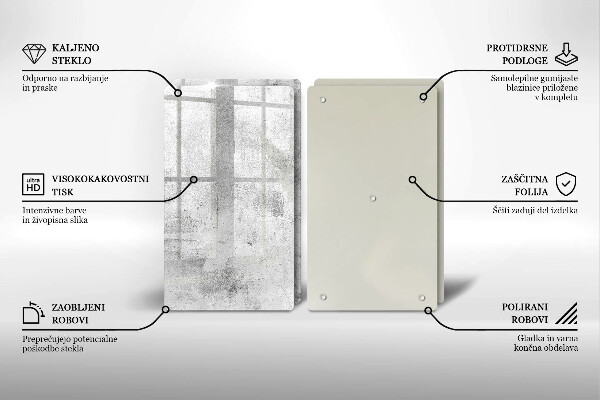 Copri piano cottura in vetro Struttura concreta