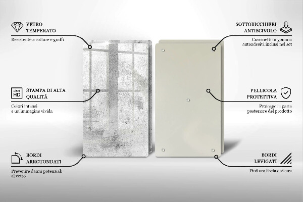Copri piano cottura in vetro Struttura concreta