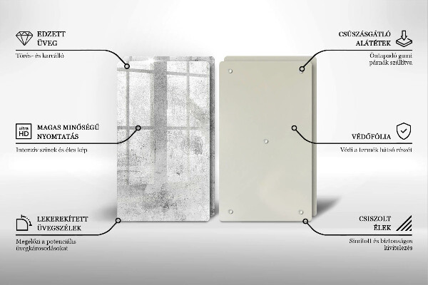 Copri piano cottura in vetro Struttura concreta