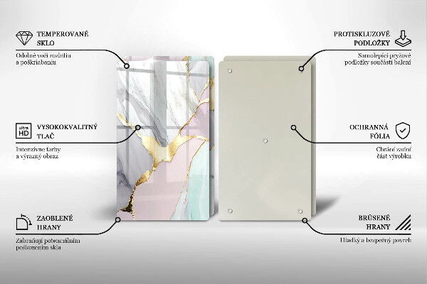 Copri piano cottura in vetro Marmo pastello