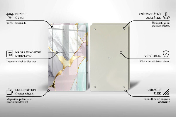 Copri piano cottura in vetro Marmo pastello