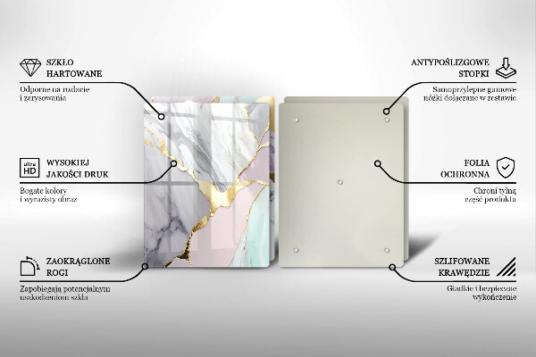 Copri piano cottura in vetro Marmo pastello