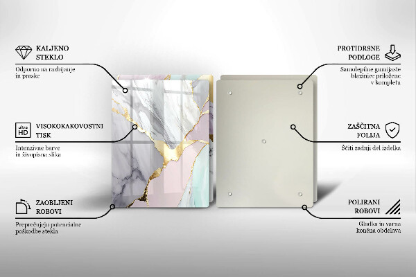 Copri piano cottura in vetro Marmo pastello