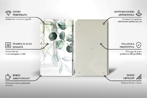 Copri piano cottura in vetro Piante dipinte