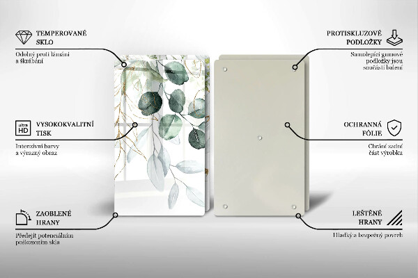 Copri piano cottura in vetro Piante dipinte
