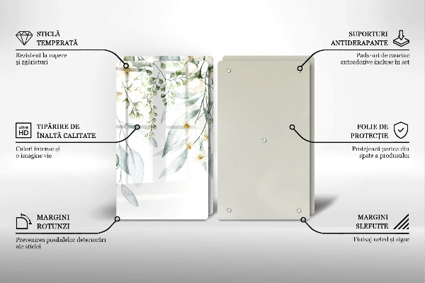 Copri piano cottura in vetro Piante ad acquerello