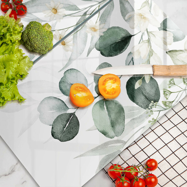 Copri piano cottura in vetro Piante ad acquerello