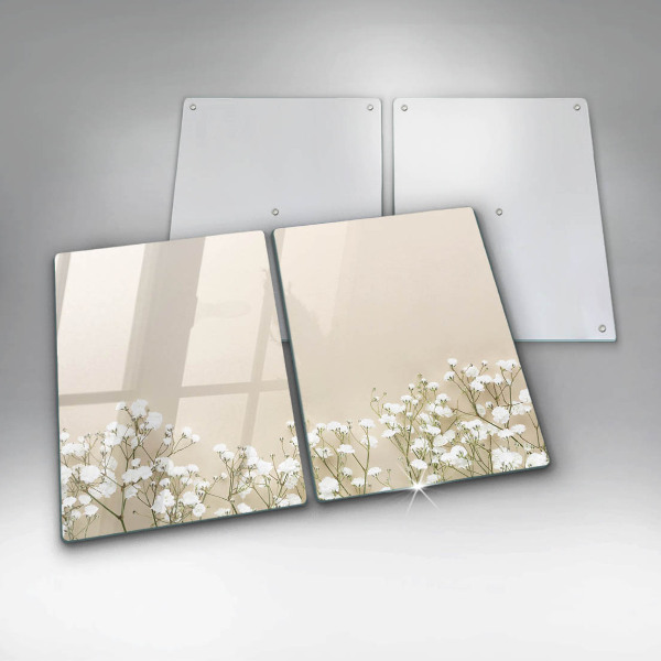 Copri piano cottura in vetro Fiori boho in gesso