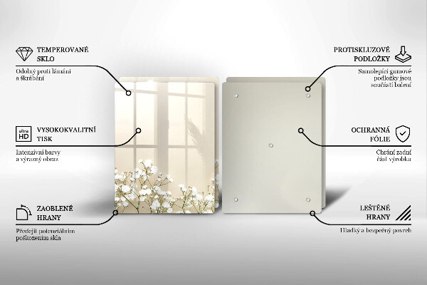 Copri piano cottura in vetro Fiori boho in gesso