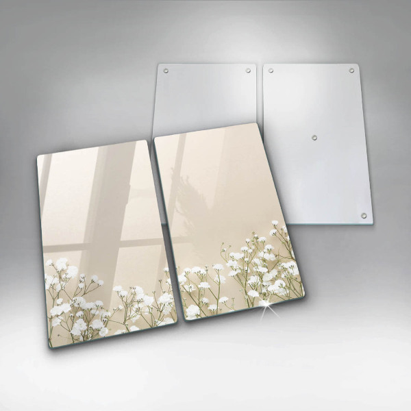 Copri piano cottura in vetro Fiori boho in gesso