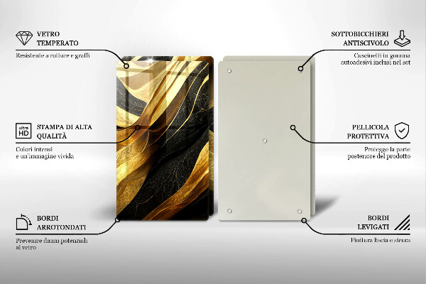 Copri piano cottura in vetro Astrazione elegante