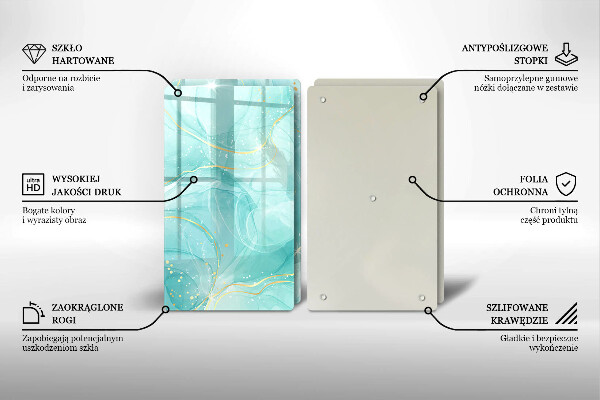 Copri piano cottura in vetro Astrazione blu e oro