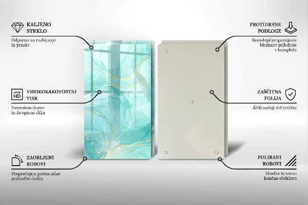 Copri piano cottura in vetro Astrazione blu e oro