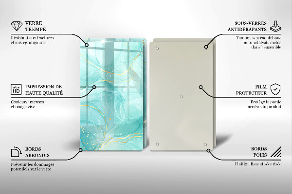 Copri piano cottura in vetro Astrazione blu e oro